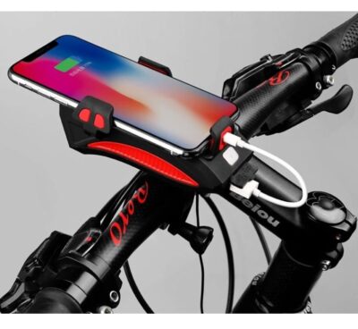 Lanterna suport telefon bicicleta, alarma, baterie de incarcare