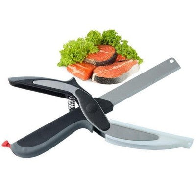 Cutit inox multifunctional pentru carne, legume, taie precum o foarfeca