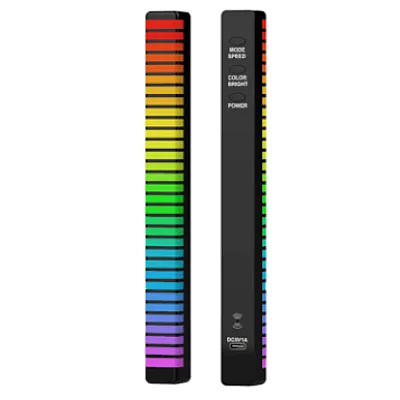 Bara RGB 32 leduri sincronizare muzicala 18 culori (bara de ritm) ACUMULATOR + USB C