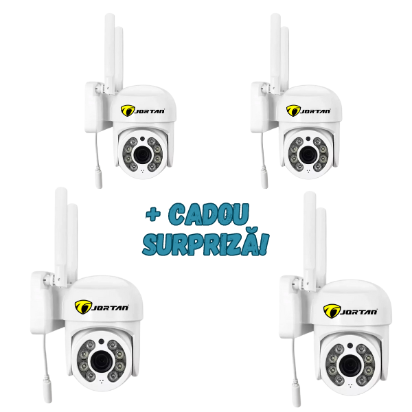 Set 4 X Camere de supraveghere, Smart IP, Jortan + CADOU SURPRIZA